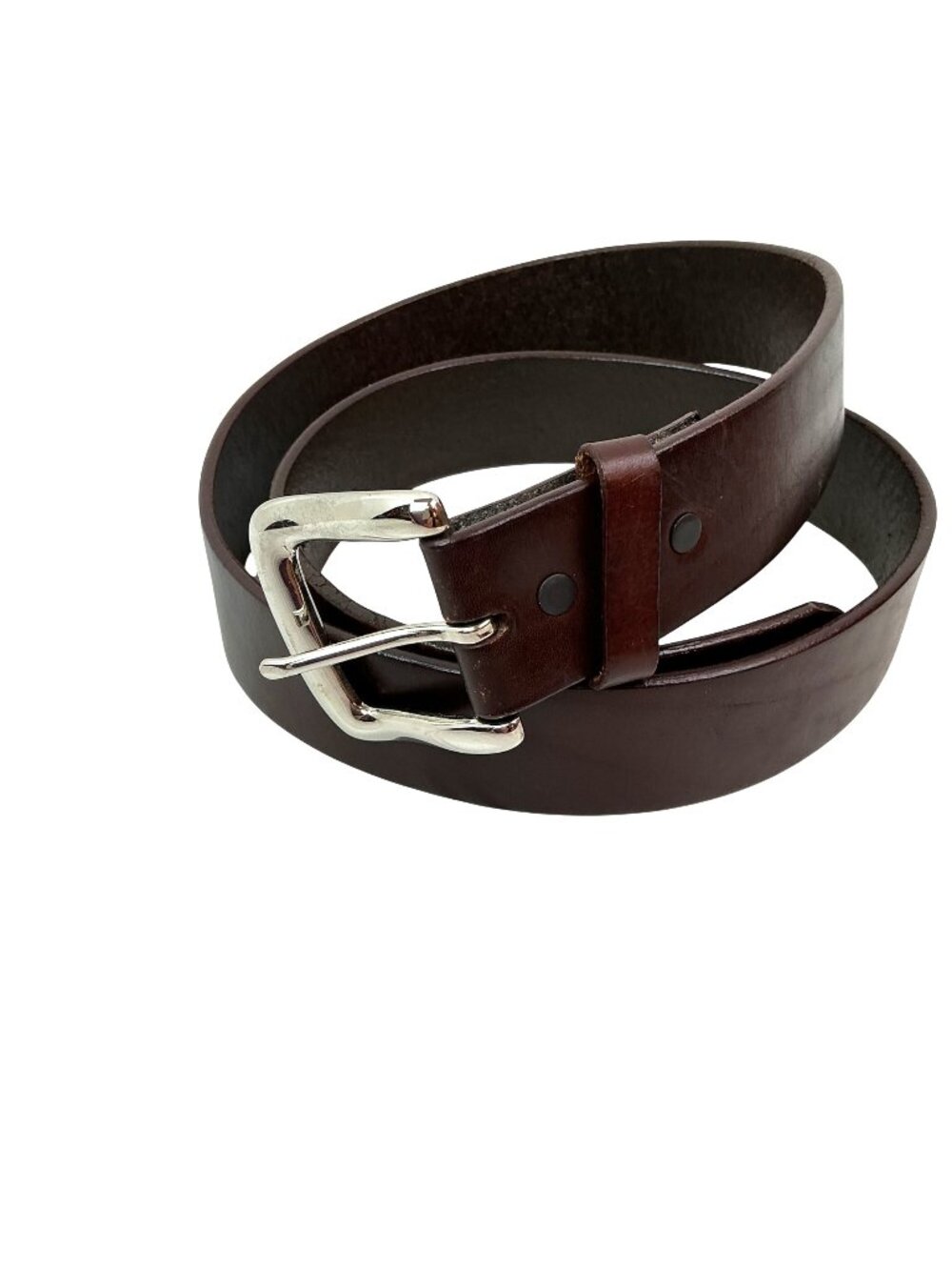 Reward By Bill Adler Heavy Duty Leather Belt With Large Silver Buckle Mens Size